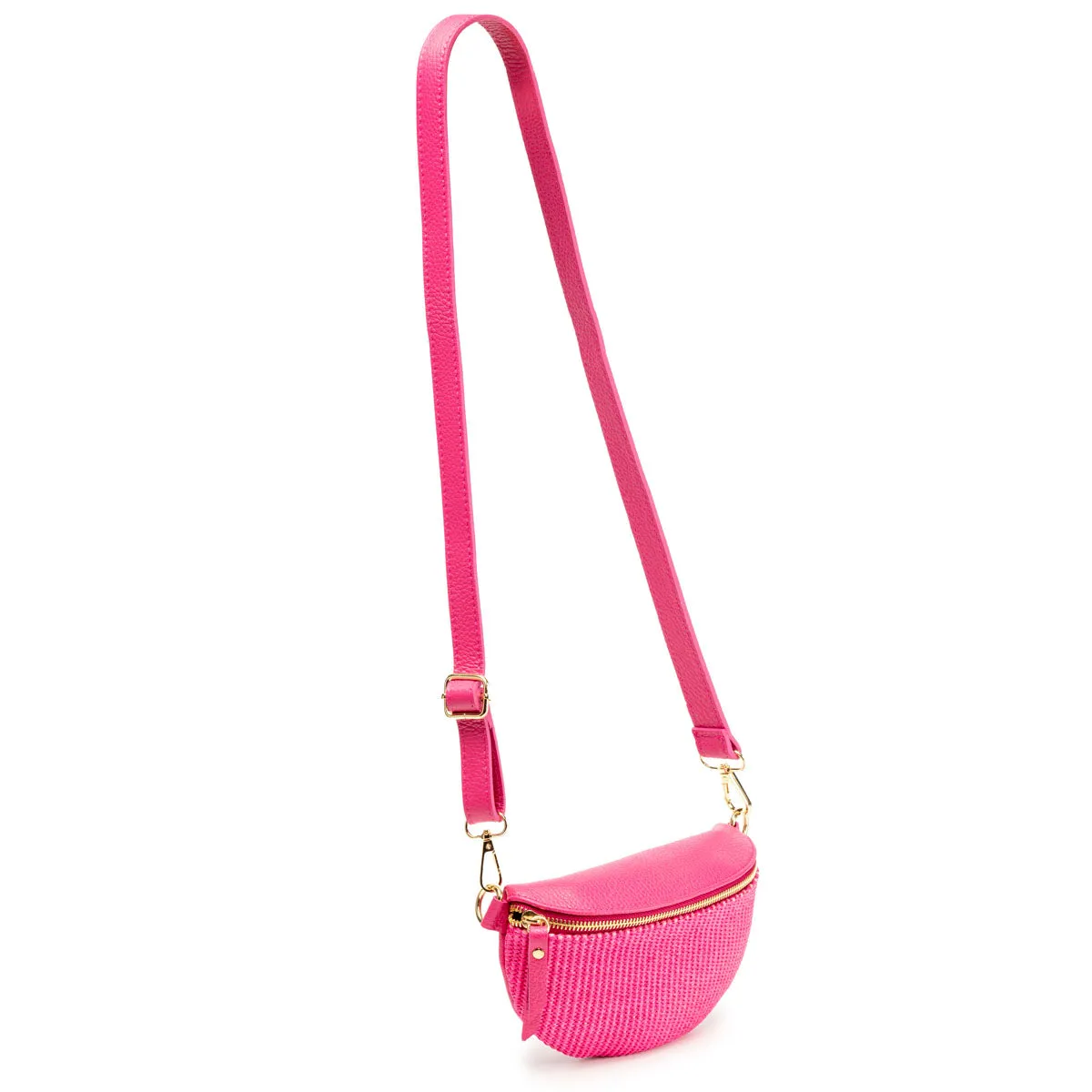 Raffia Sling Bag Cerise