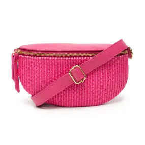 Raffia Sling Bag Cerise