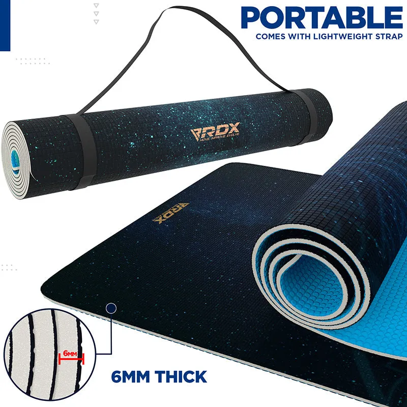 RDX D9 Iris 6mm PVC Yoga Mat Space Medallion