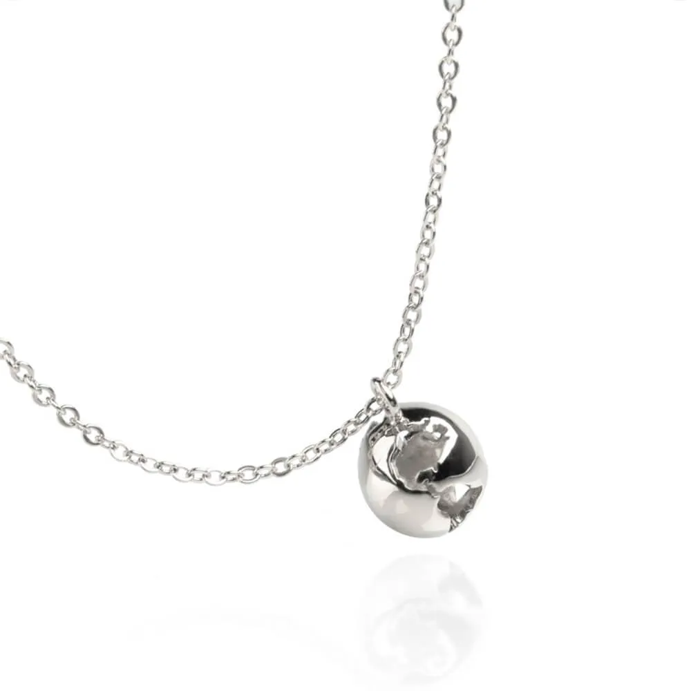 Rhodium Earth Chain Necklace