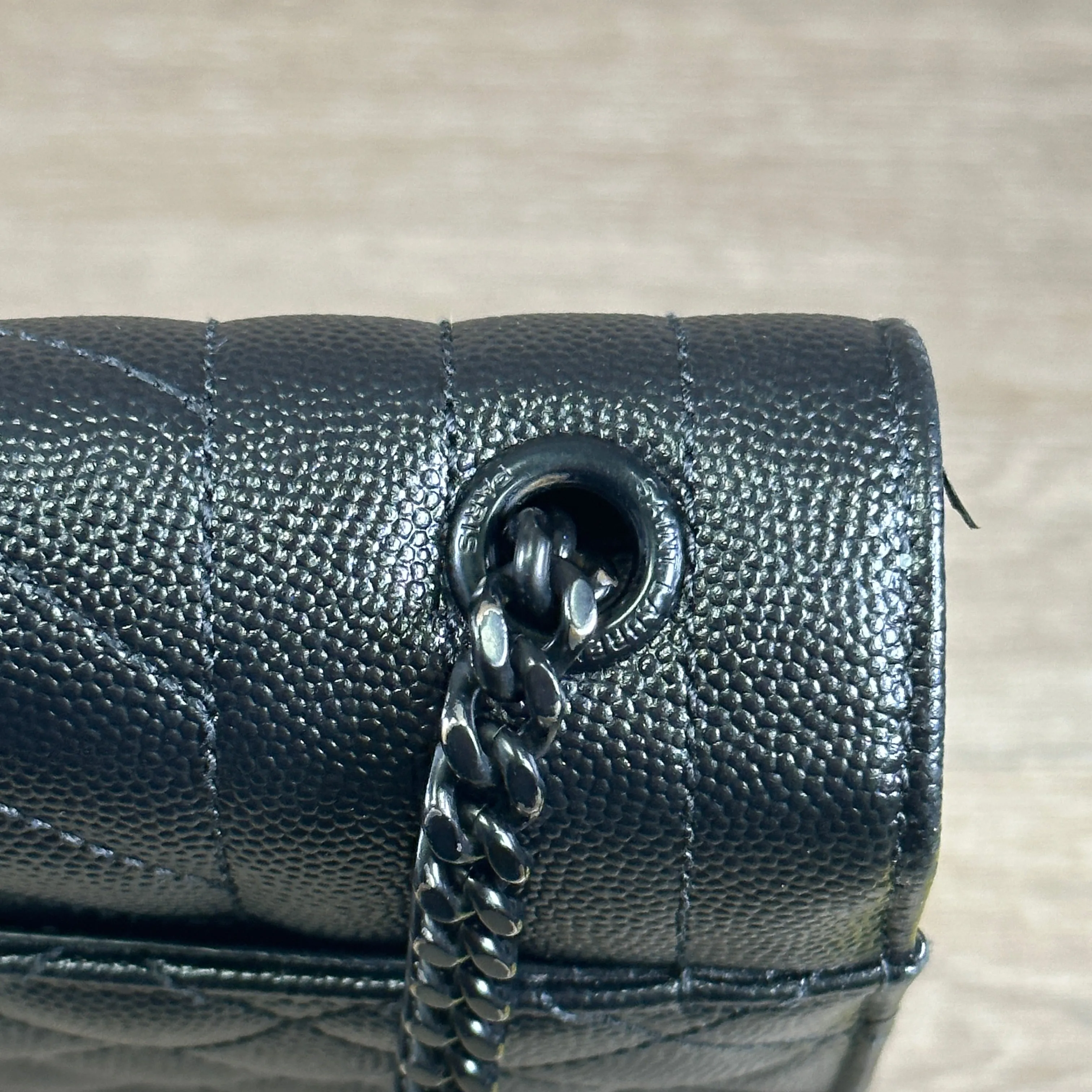 Saint Laurent Envelope Small In Quilted Grain De Poudre Embossed Leather