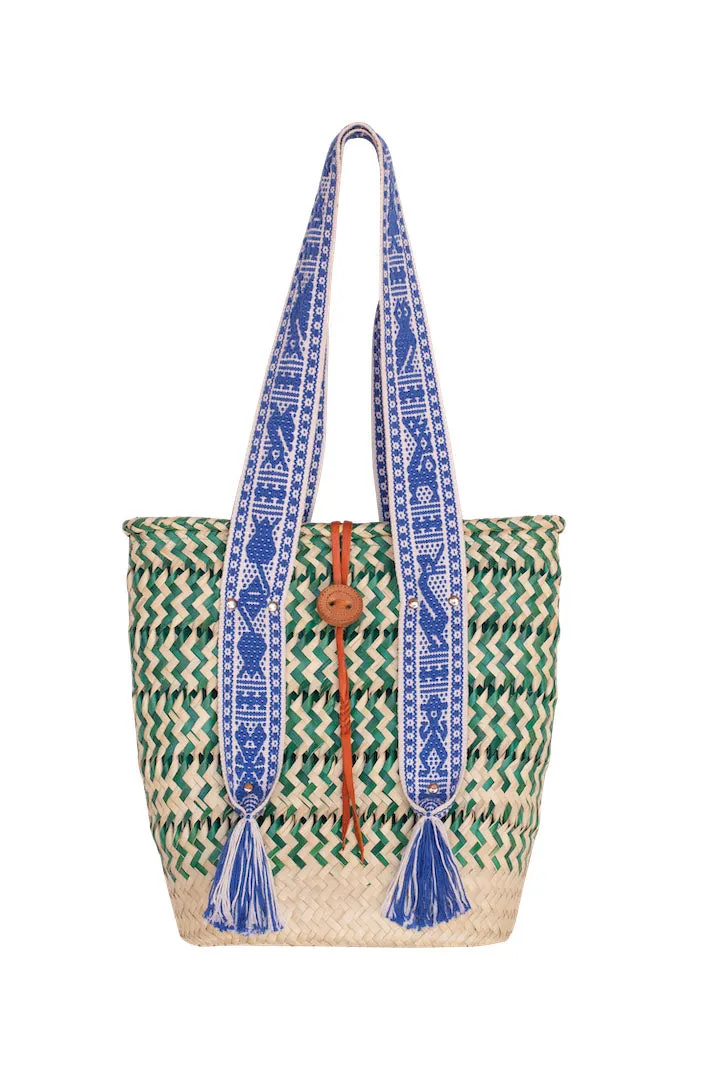 SANTA LUPITA GREEN BASKET BAG