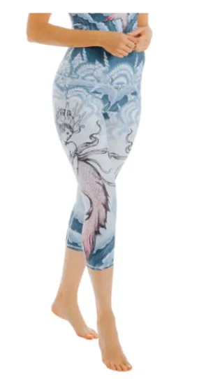 Sea Goddess Printed Yoga Crops