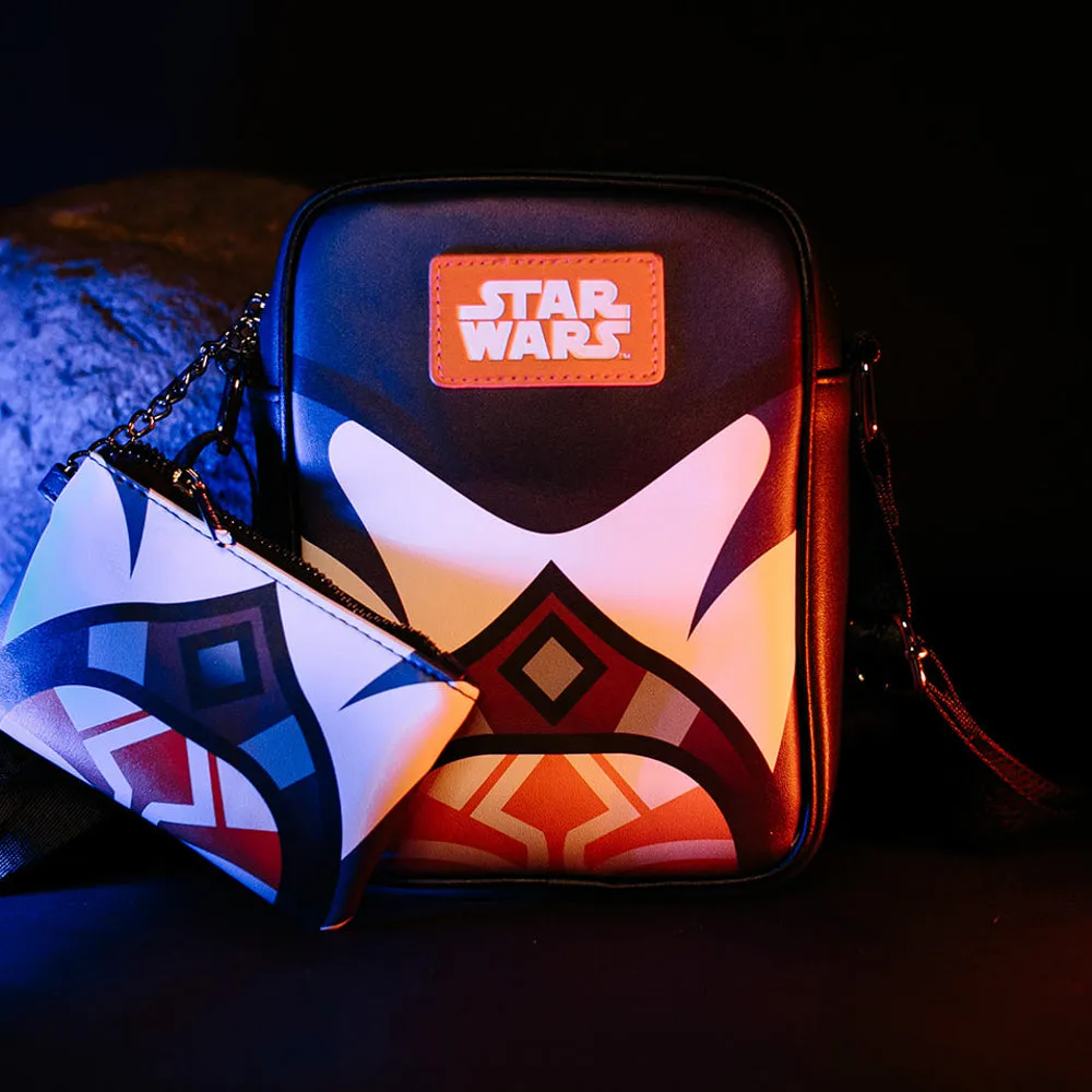 Star Wars Bag and Wallet Combo, Star Wars Ahsoka Tano Character Close Up Blue, Vegan Leather