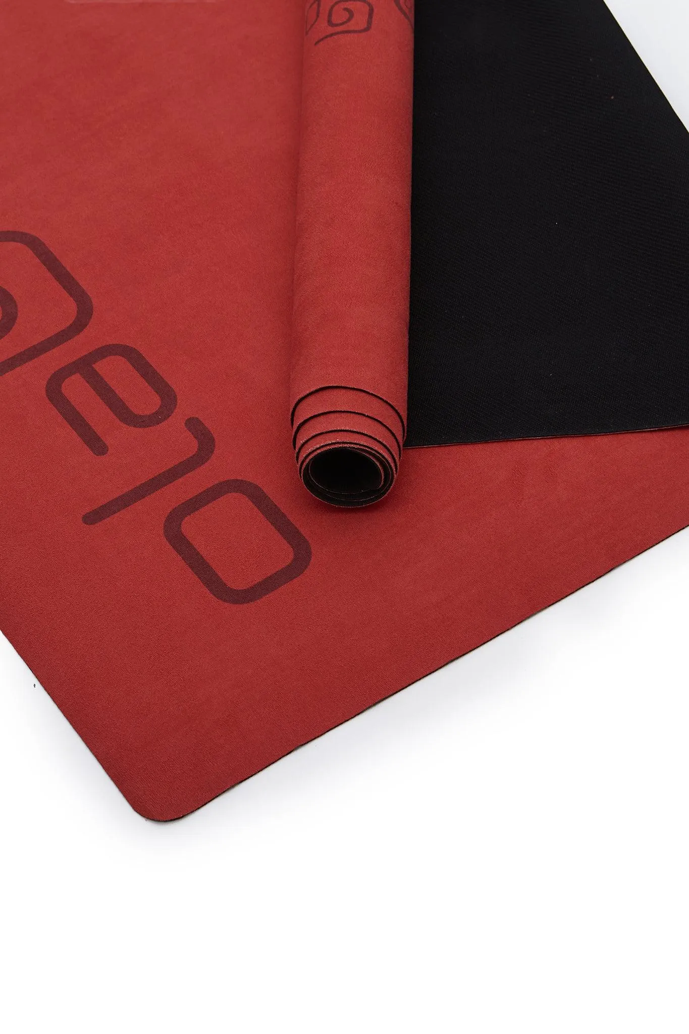 Suede Foldable Travel Yoga Mat - Red