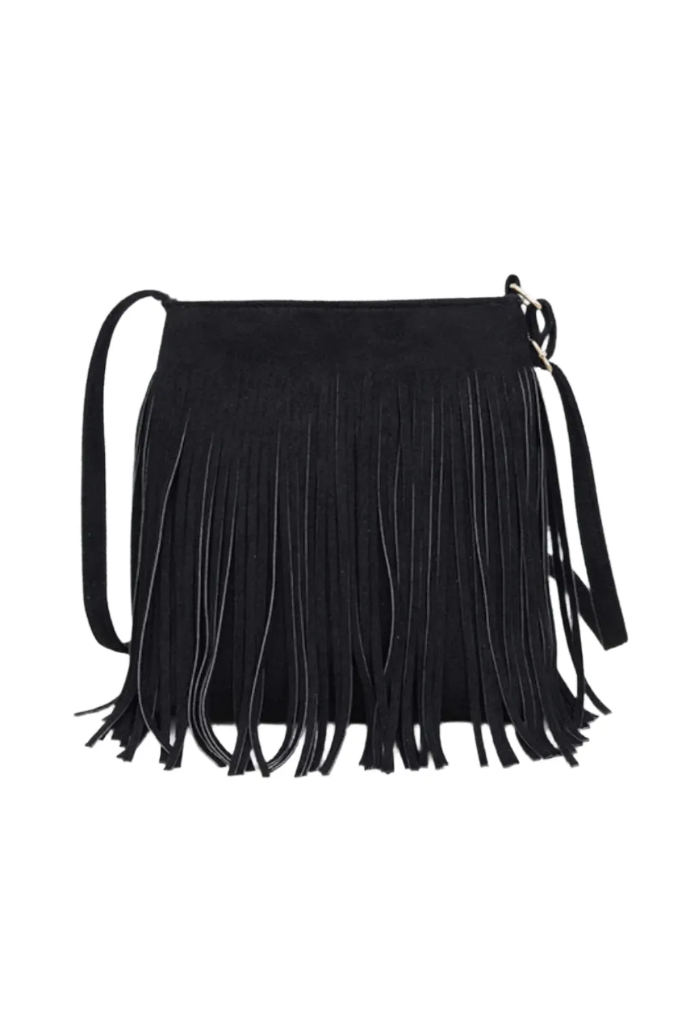 Suede Fringe Shoulder Bag