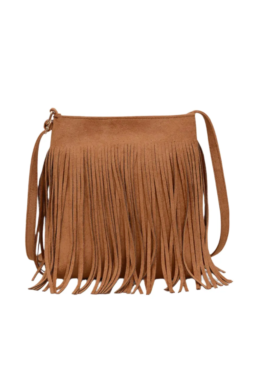 Suede Fringe Shoulder Bag