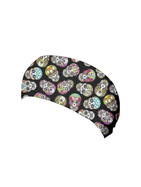 SUGAR SKULLS WIDE STRETCHY HEADBAND