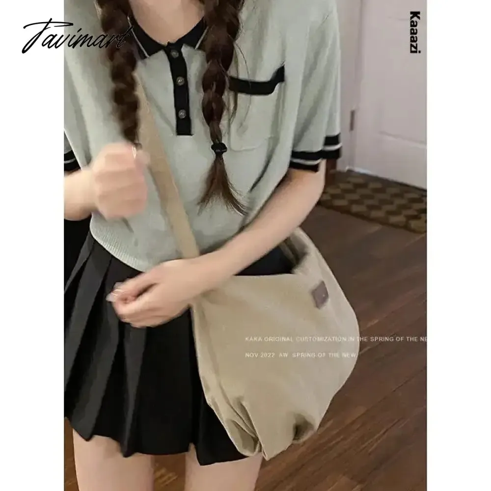 Tavimart Casual Canvas Large Capacity Tote Bag Luxury Designer High Quality Shoulder Bag Student Fashion Versatile Crossbody Bag