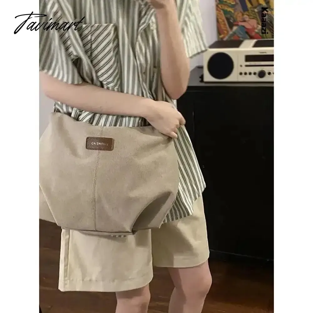 Tavimart Casual Canvas Large Capacity Tote Bag Luxury Designer High Quality Shoulder Bag Student Fashion Versatile Crossbody Bag