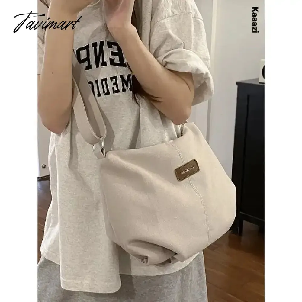 Tavimart Casual Canvas Large Capacity Tote Bag Luxury Designer High Quality Shoulder Bag Student Fashion Versatile Crossbody Bag