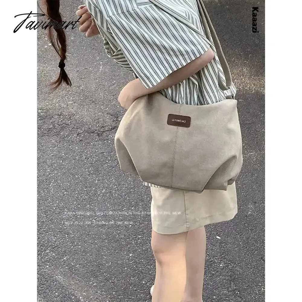 Tavimart Casual Canvas Large Capacity Tote Bag Luxury Designer High Quality Shoulder Bag Student Fashion Versatile Crossbody Bag