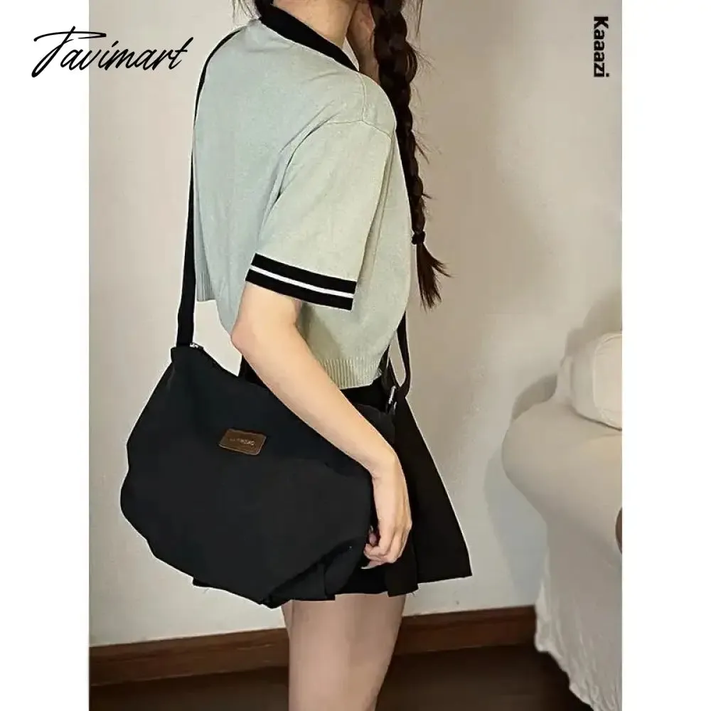 Tavimart Casual Canvas Large Capacity Tote Bag Luxury Designer High Quality Shoulder Bag Student Fashion Versatile Crossbody Bag