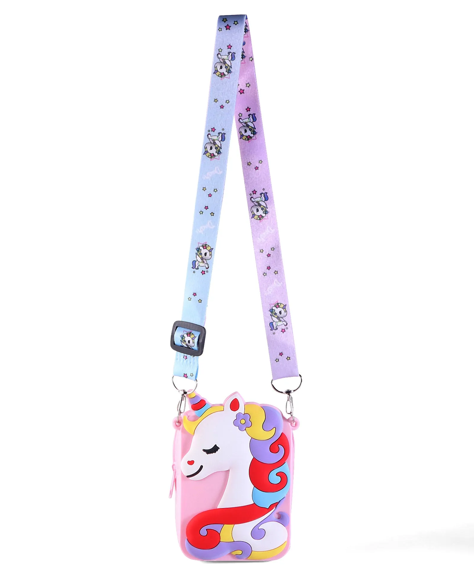 UNICON FACE SILICON SLING BAG - PINK & WHITE