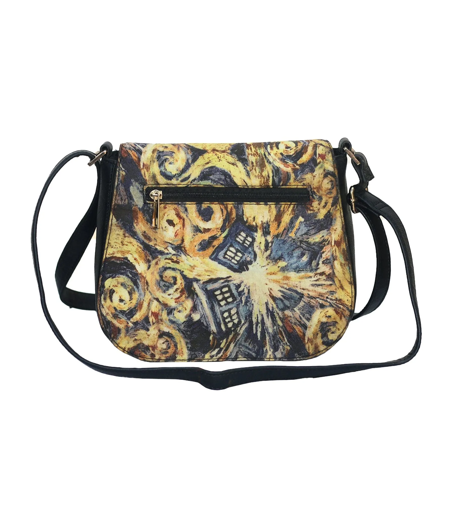 van gogh Tardis Print fabric Slingbags