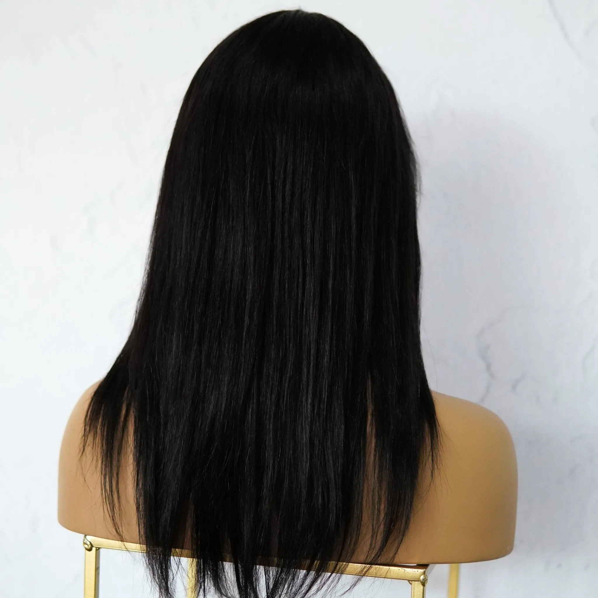 VICTORIA Black Human Hair Fringe Wig