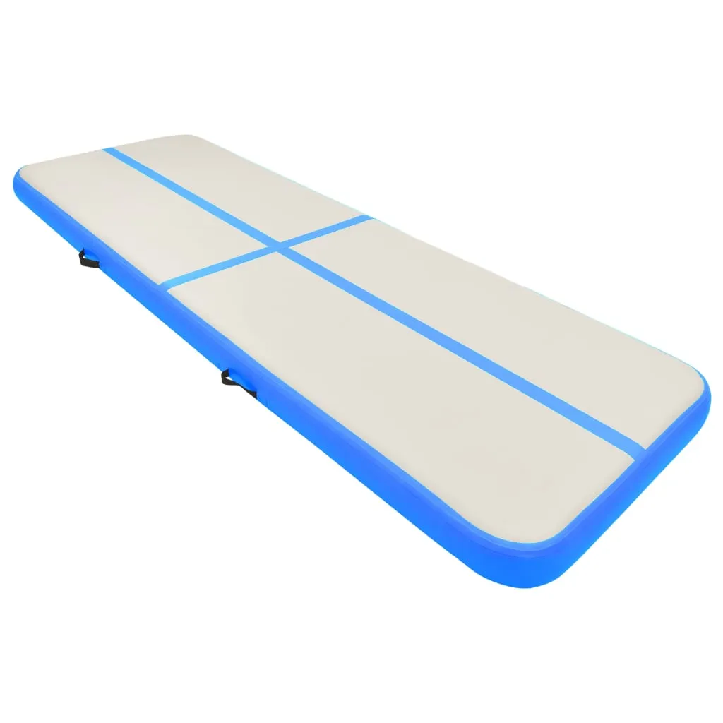 vidaXL Inflatable Gymnastics Mat with Pump 300x100x15 cm PVC Blue