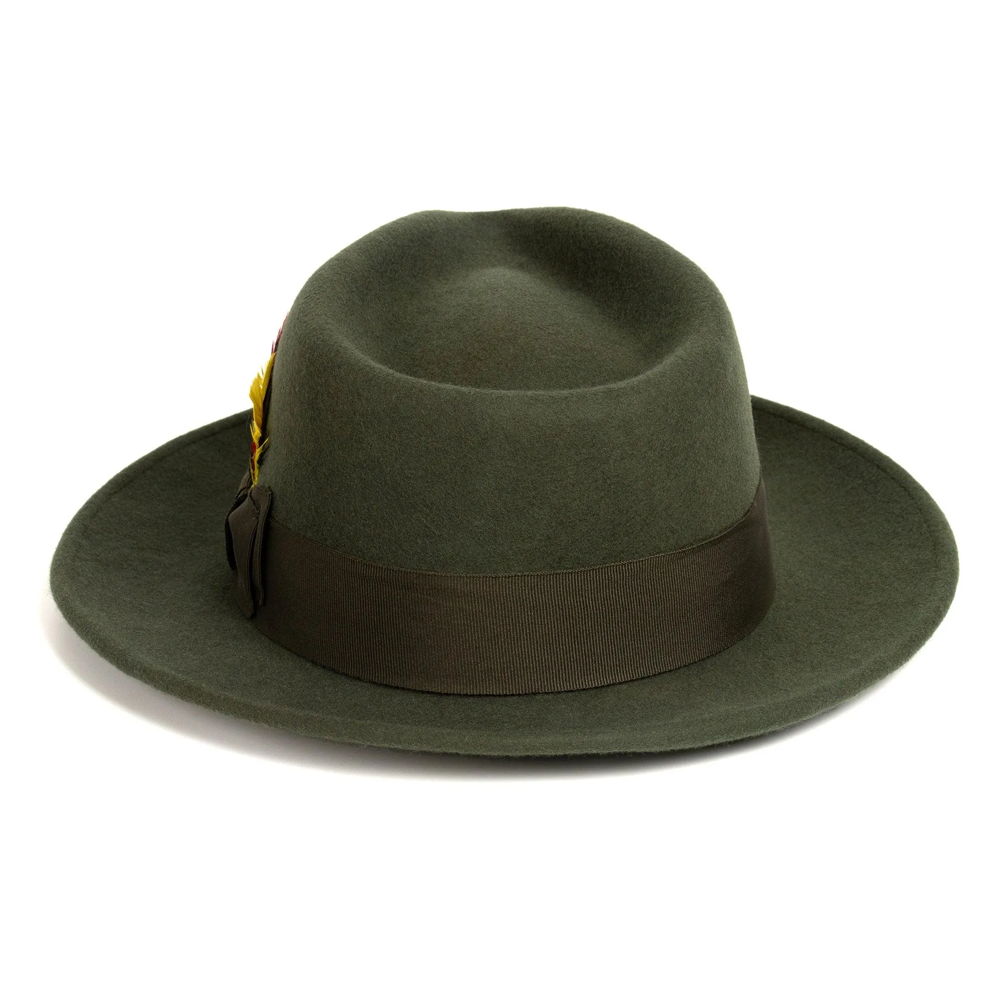 Vintage Crushable Wool Fedora Hat-Mustard