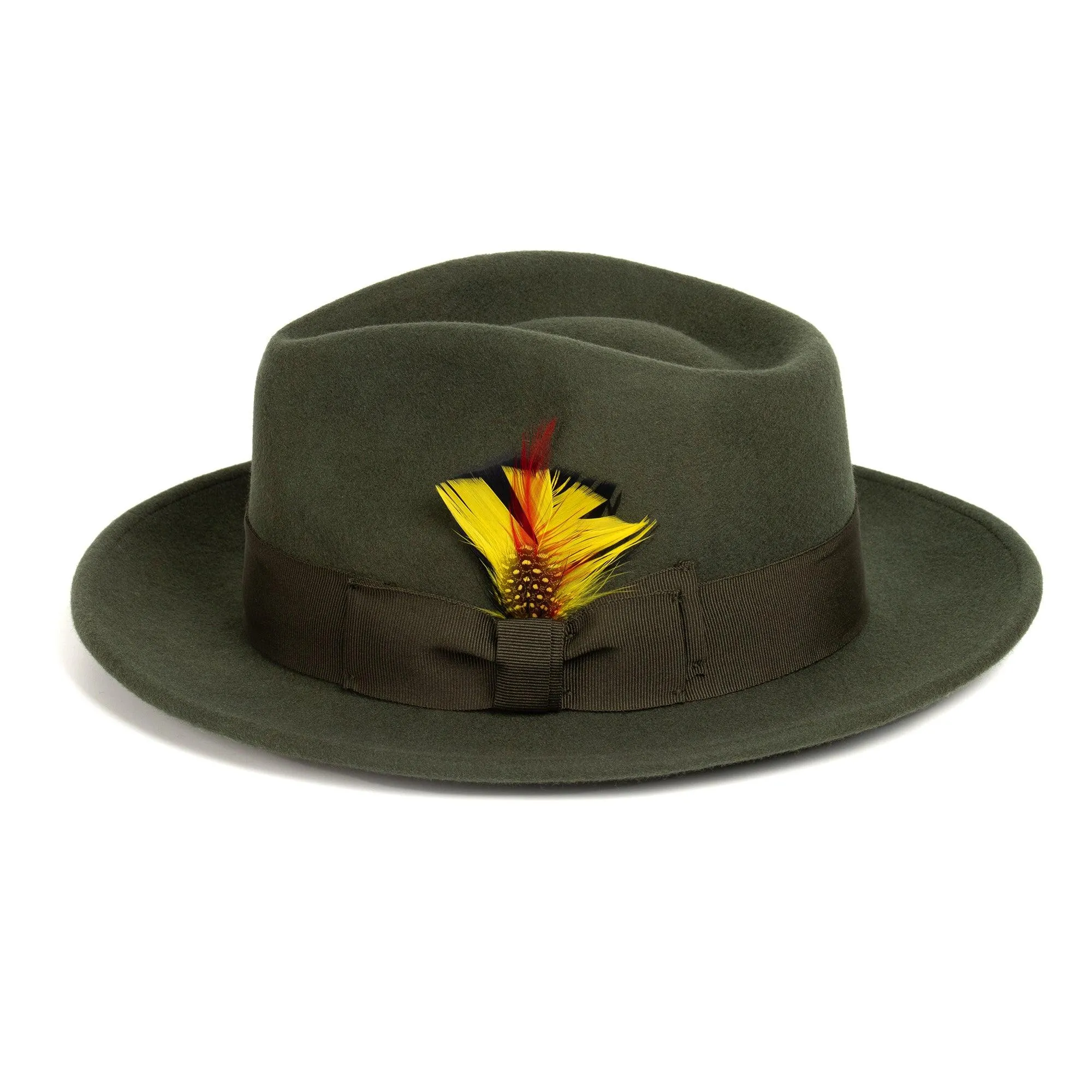 Vintage Crushable Wool Fedora Hat-Mustard