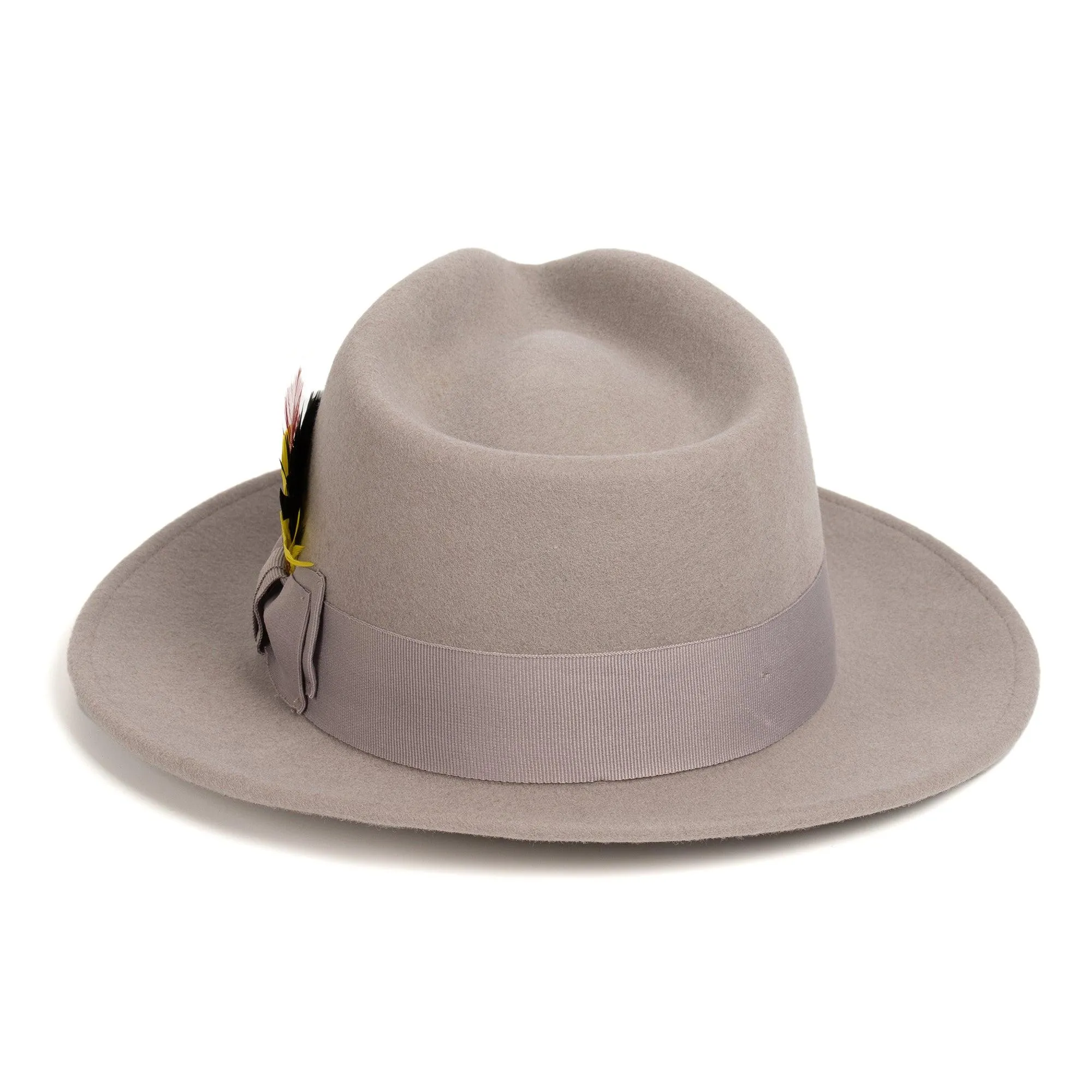 Vintage Crushable Wool Fedora Hat-Mustard