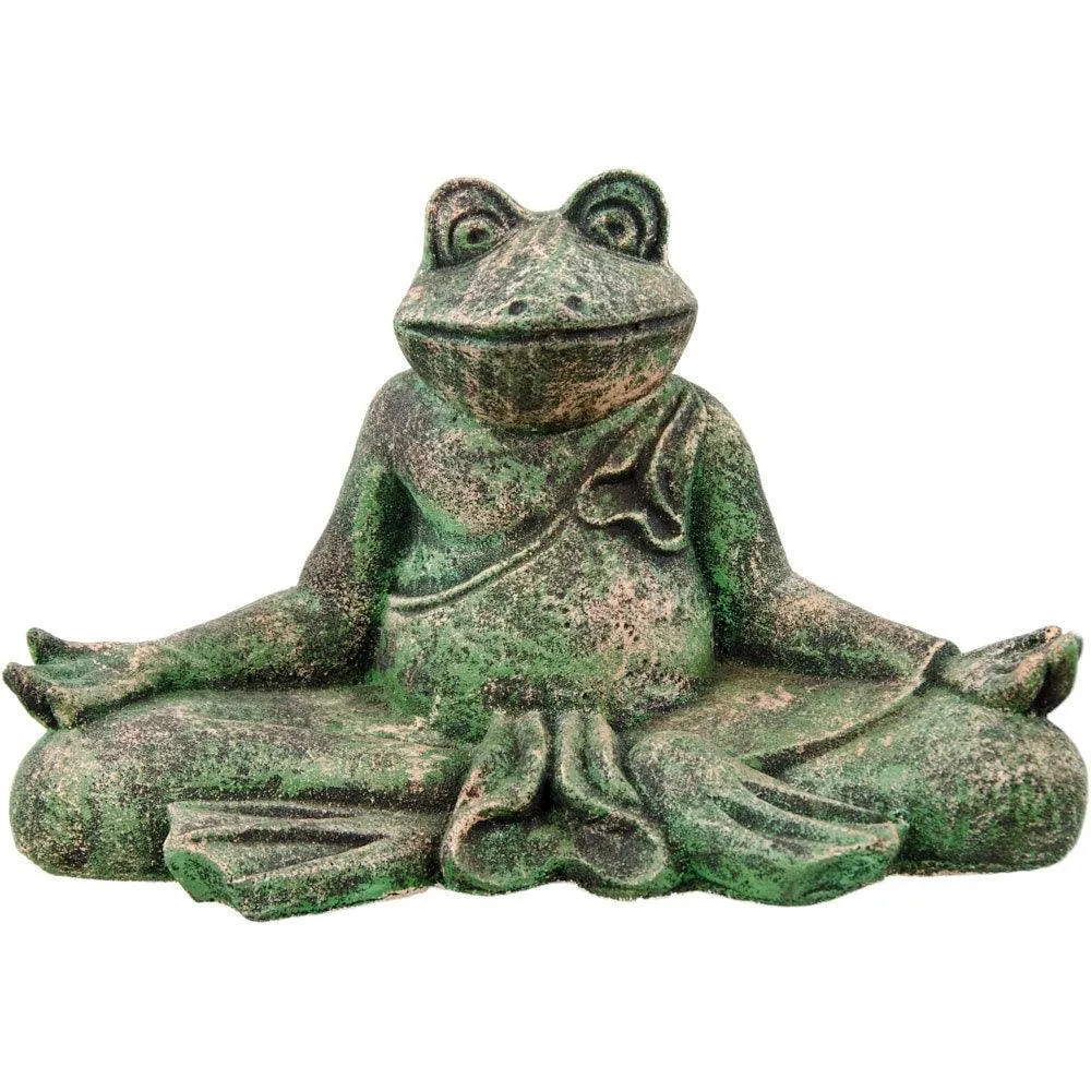 Volcanic Stone Statue - Yoga Frog