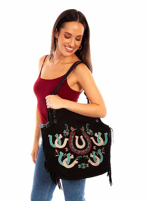 Western Shoulder Bag Horsehoes Fringe