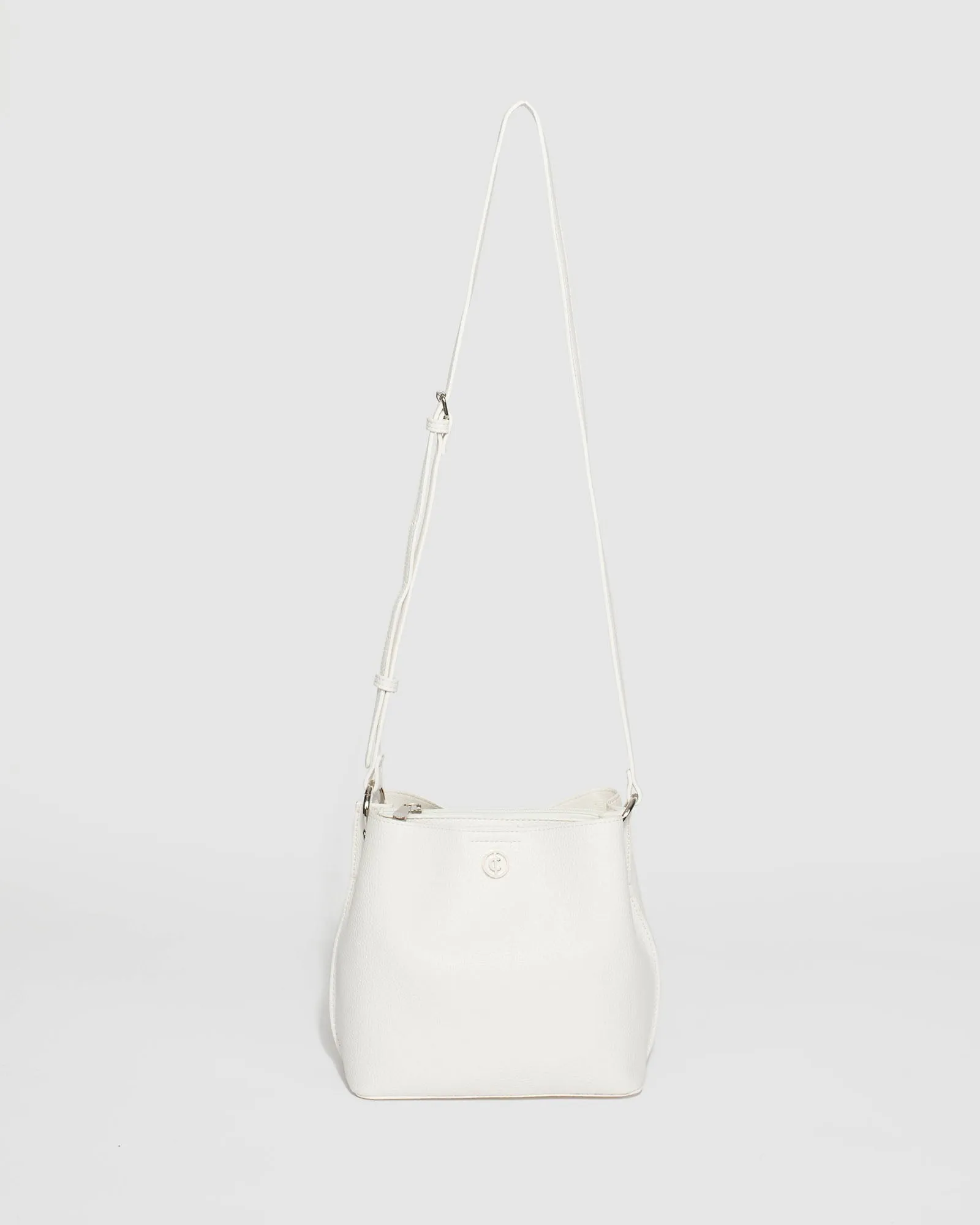 White Harsha Disc Bucket Bag