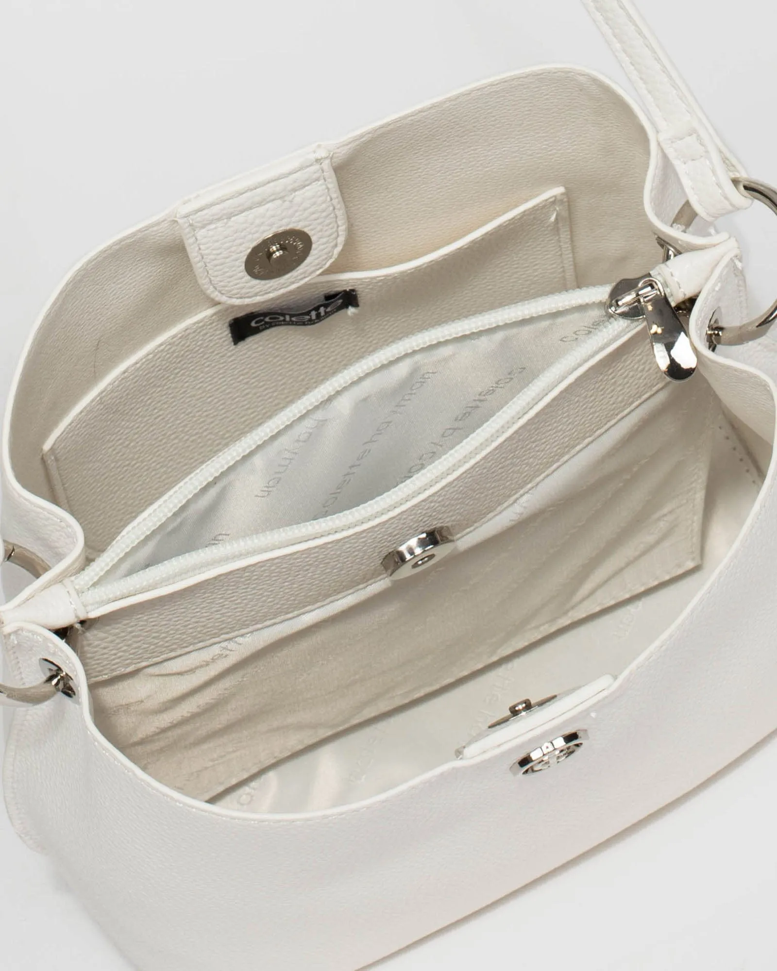 White Harsha Disc Bucket Bag