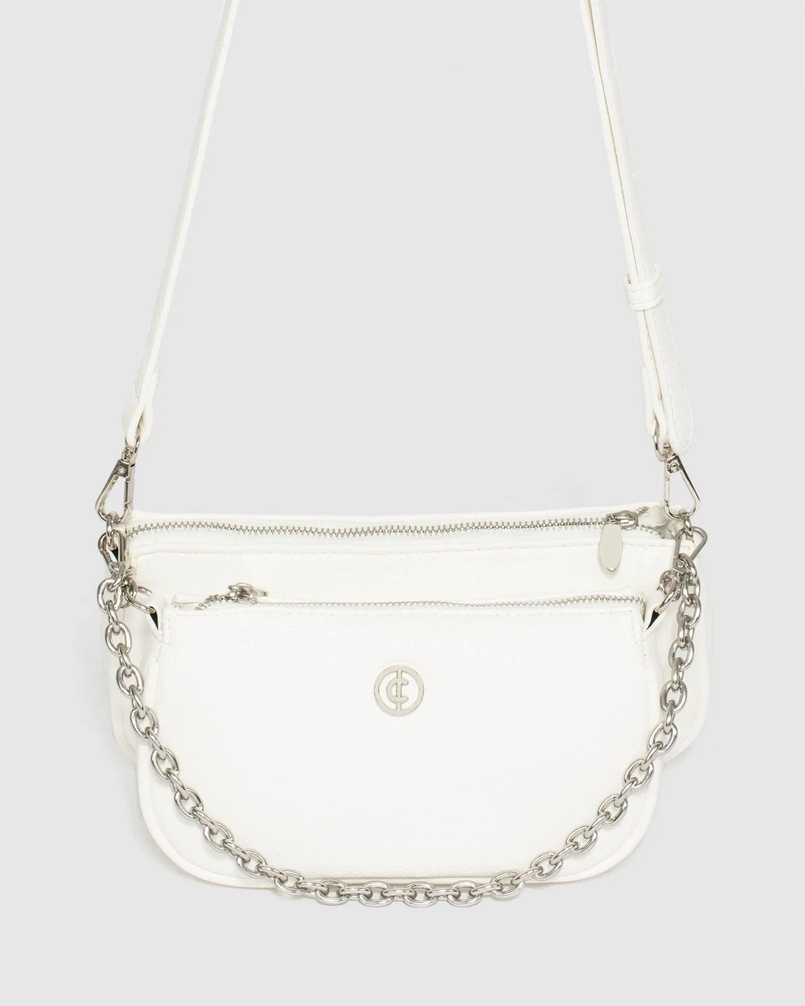 White Vivian Chain Crossbody Bag