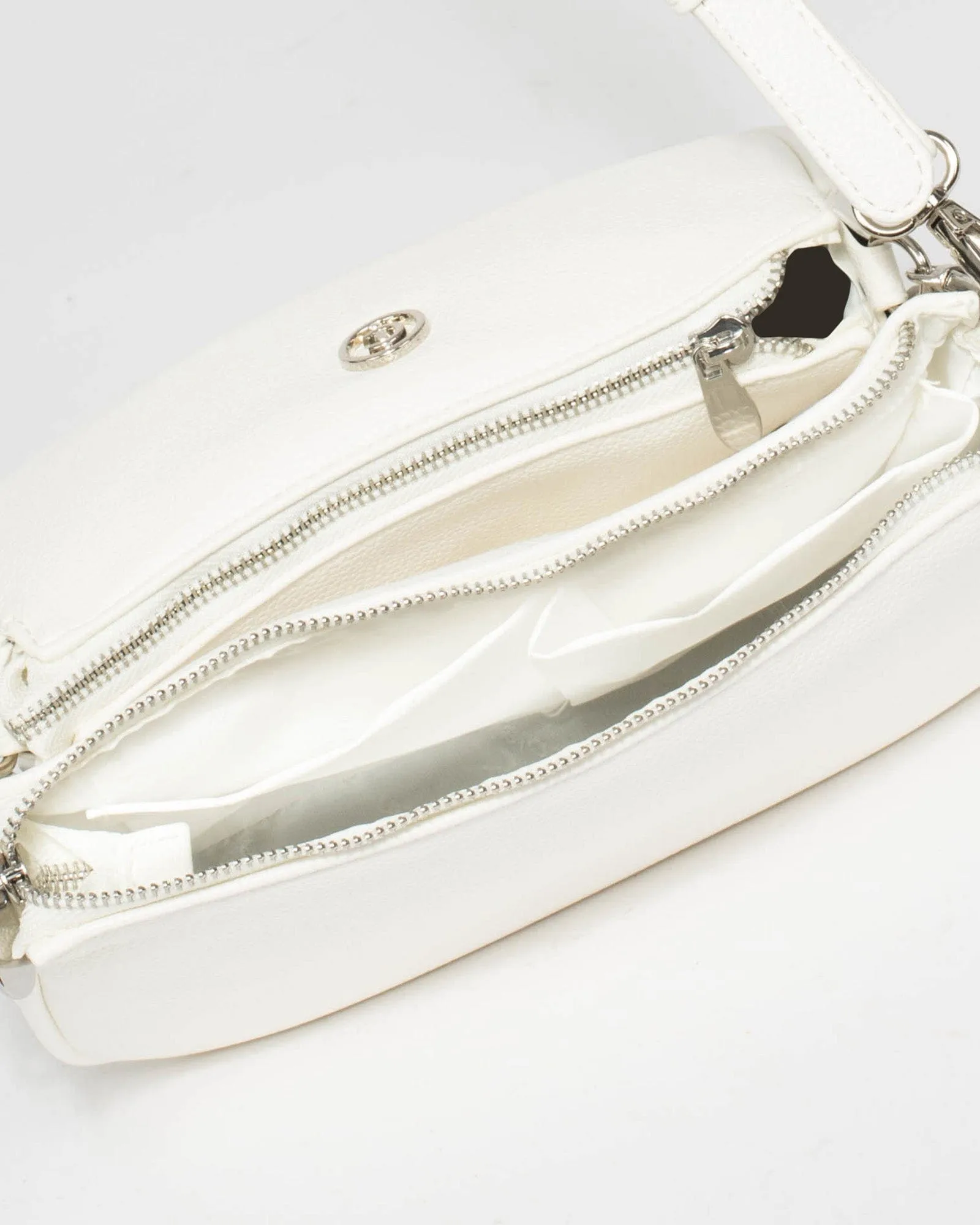 White Vivian Chain Crossbody Bag