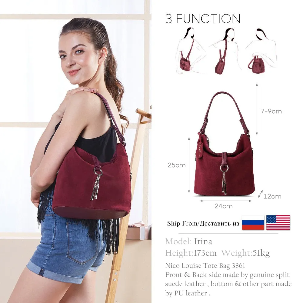 Women Split Leather Shoulder Bag