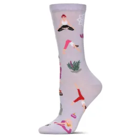 Women's Bamboo Crew Socks - Yoga Lavender