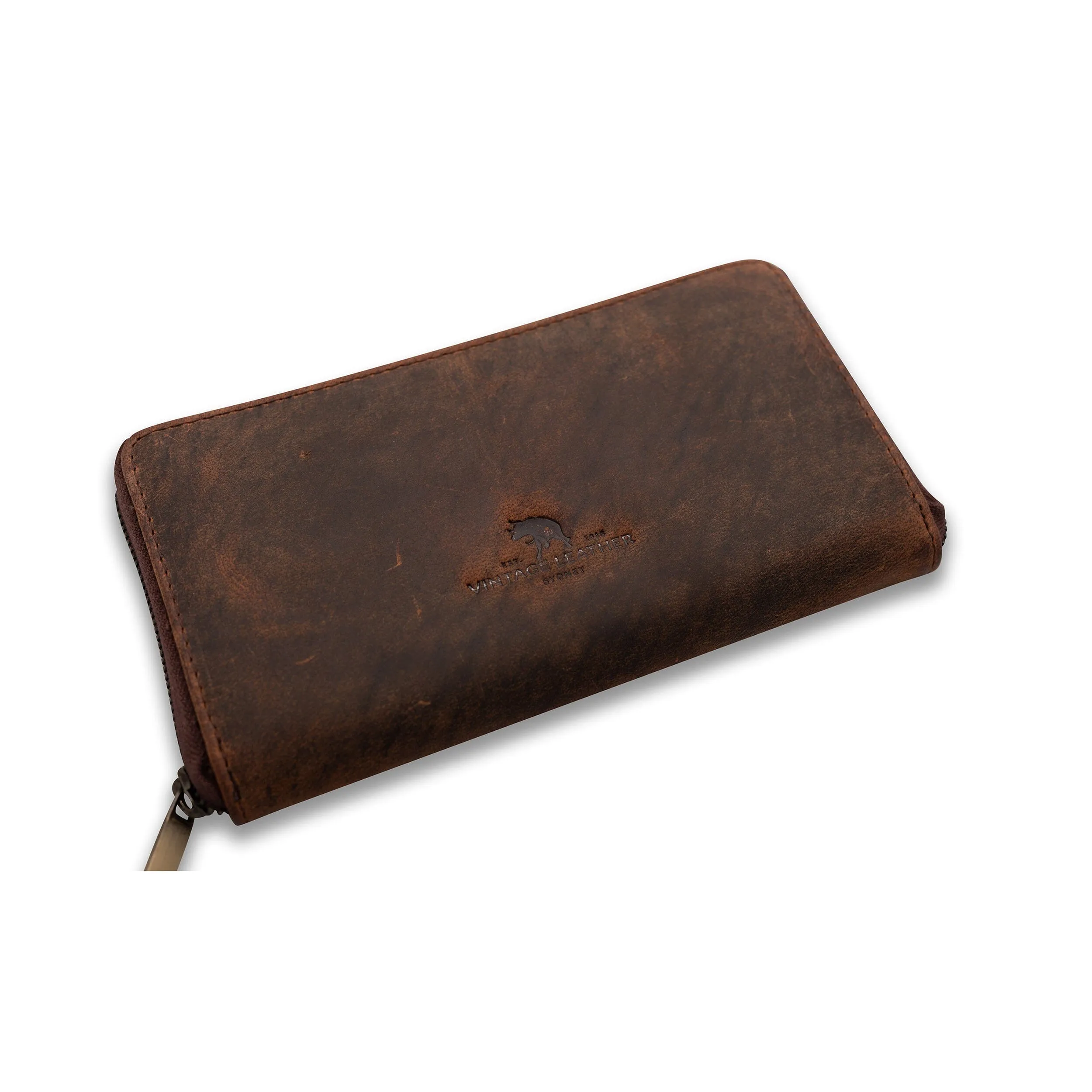 Womens Leather Zip Around Wallet | Candice 