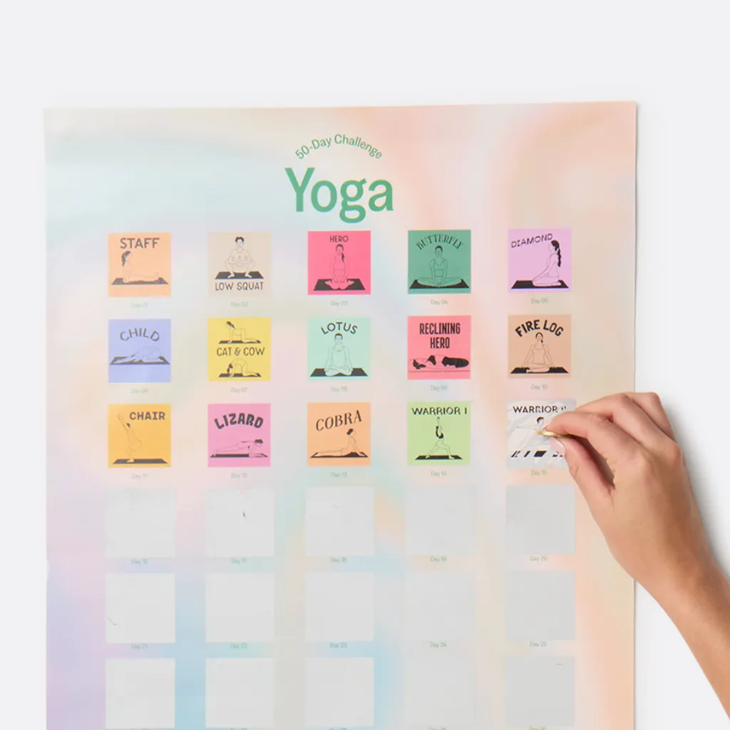 Yoga 50-Day Challenge Scratchable Poster