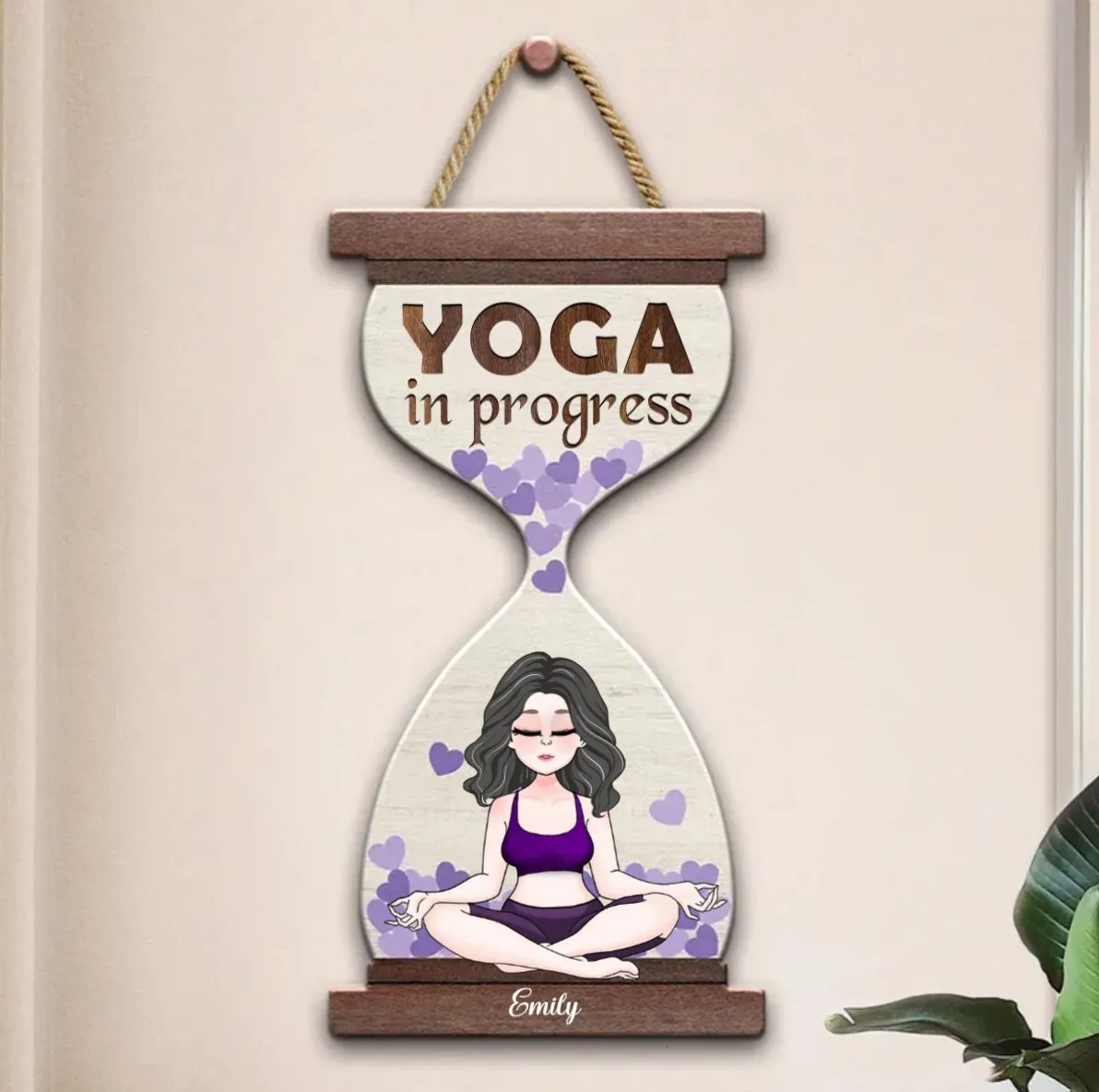 Yoga Lovers - Yoga In Progress Gift For Yoga Lovers - Personalized Wood Sign