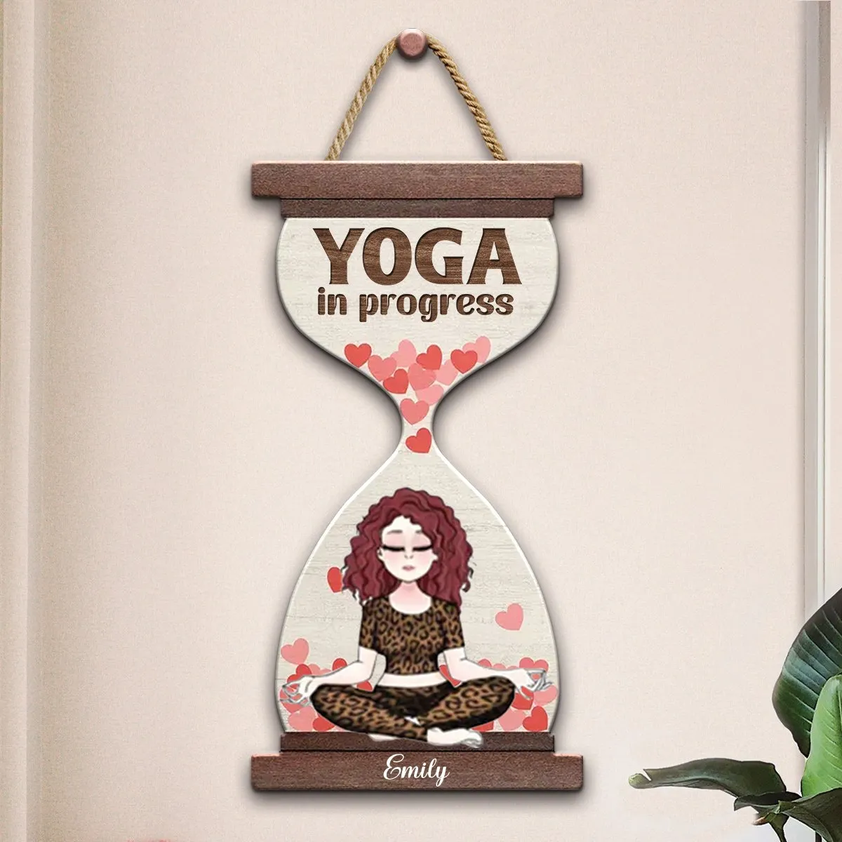 Yoga Lovers - Yoga In Progress Gift For Yoga Lovers - Personalized Wood Sign