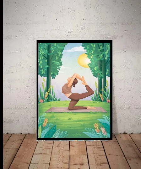 Yoga pose art  Print, Yoga Wall Art, gift for yoga lovers Yoga Gift